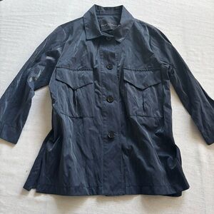 Doppiosenso Blue Metallic Shirt Jacket S Made in Italy